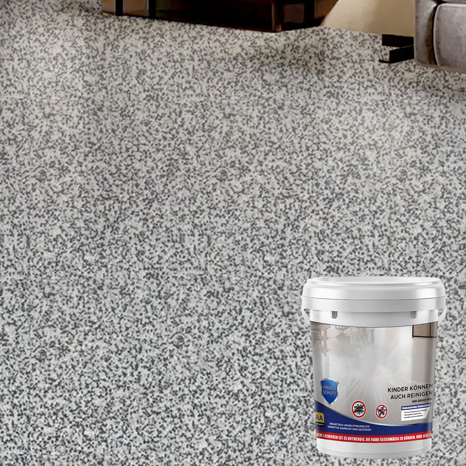 High-Gloss Marble Effect Epoxy Floor Coating – Light Grey – 1 Qt. – 4 Pack