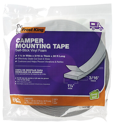 Frost King V447H Camper Mounting Tape, 1-1/4W x 3/16 In. T x 30 Ft. – Quantity
