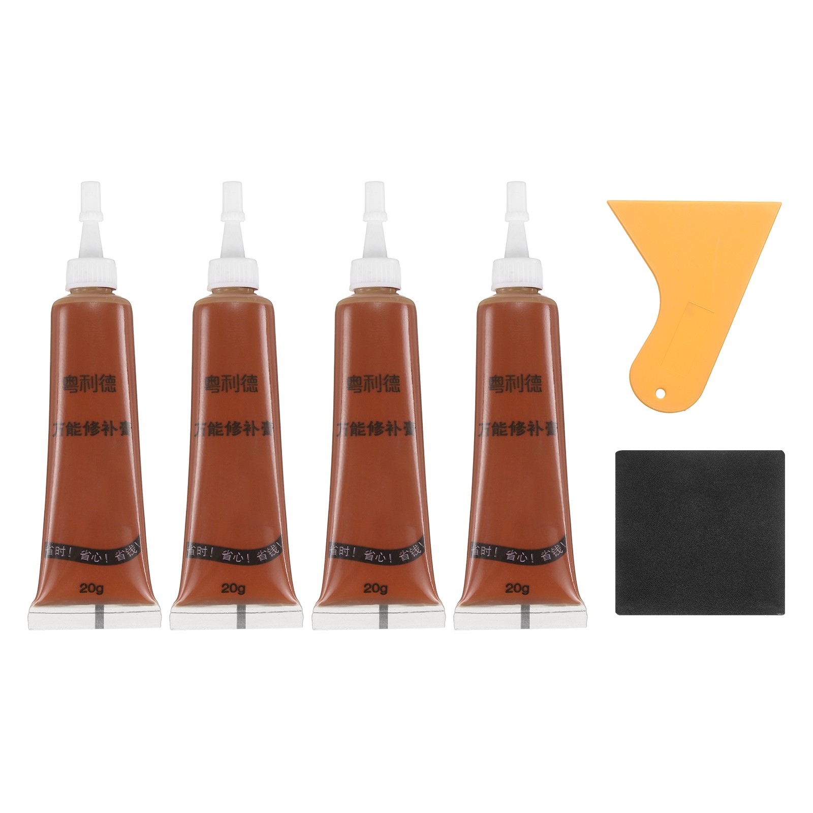 4 Pcs Wood Filler Stick with Scraper Sandpaper, Cedar