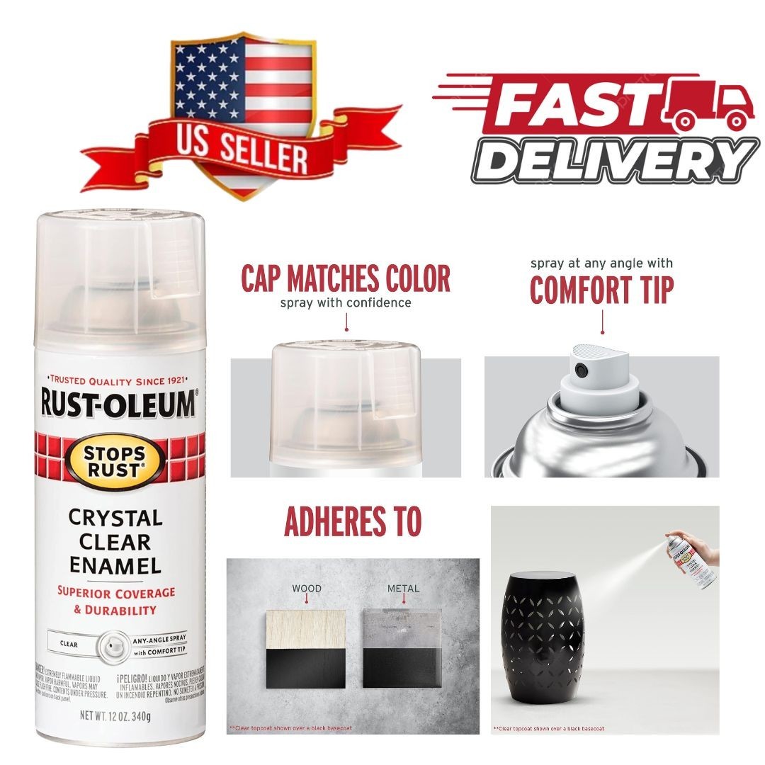 7701830 Stops Rust Spray Paint, 12 Oz, Gloss Crystal Clear