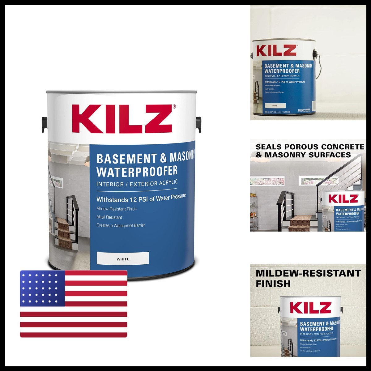 Kilz Basement And Masonry Waterproofing Paint Interior/Exterior White 1 Gallon