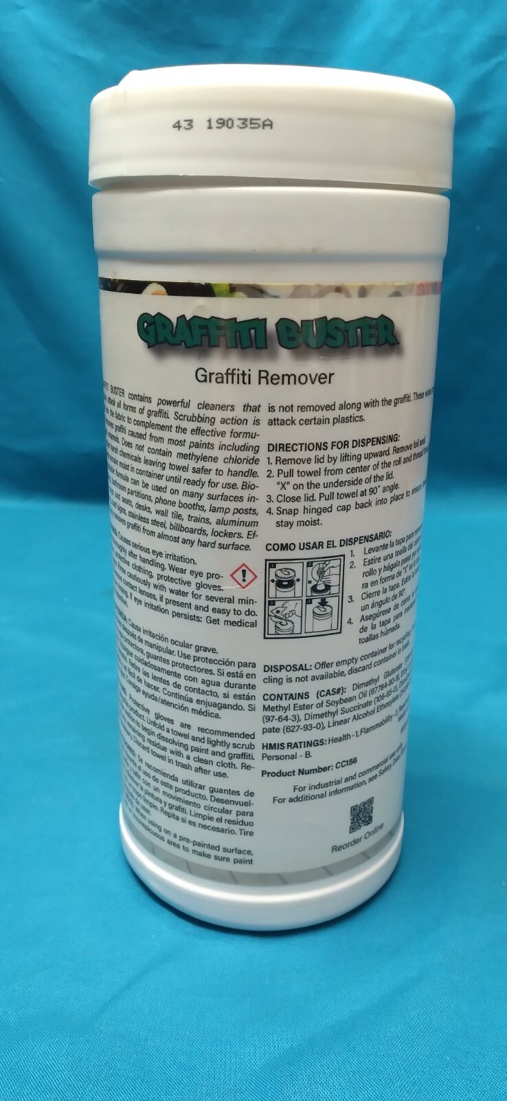 Competitive Choice Graffiti Remover 40 Wipe Container