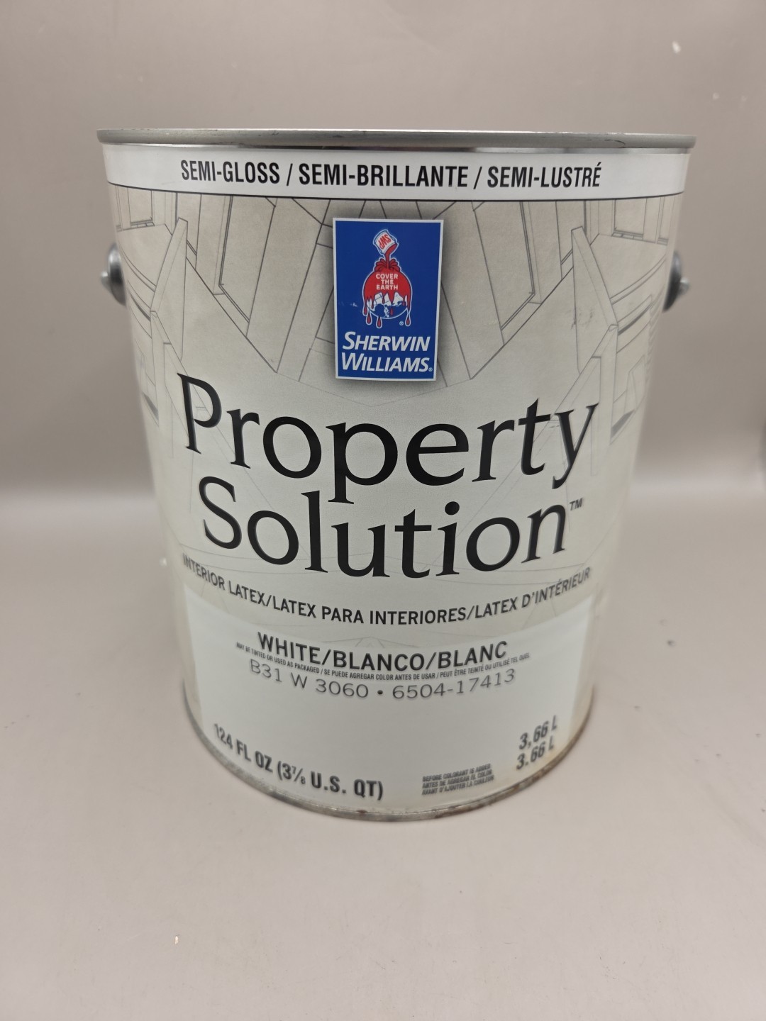 1 Gallon Property Solutions Interior Semi-Gloss Color 6119 Antique White