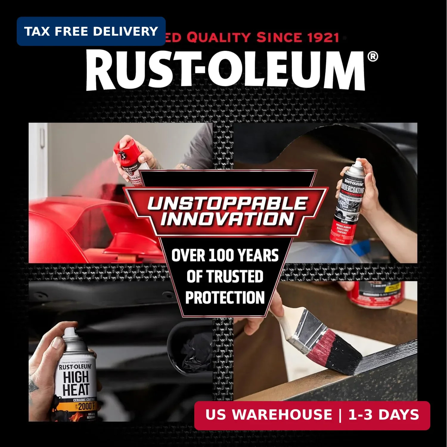 Rust-Oleum 248903 Automotive High Heat Spray Paint, 12 oz, Flat Black