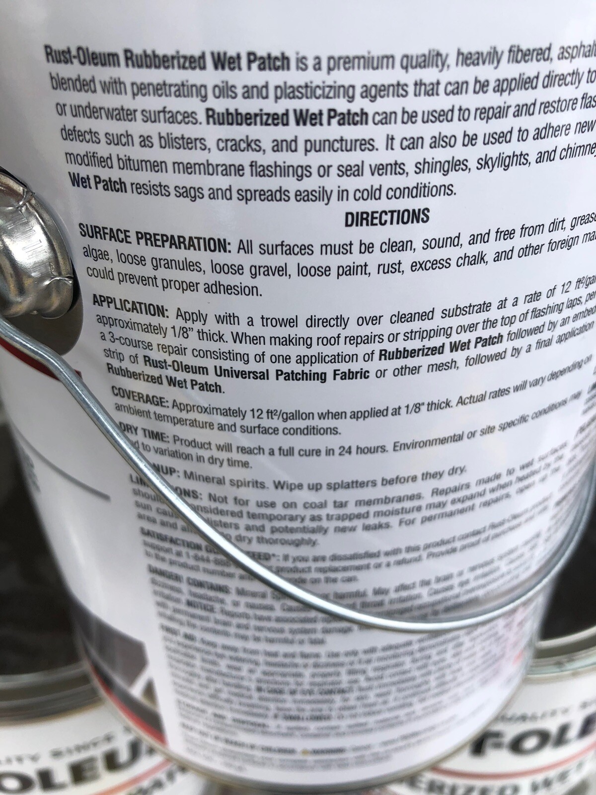 3X 0.9 GAL Rust-Oleum ® Rubberized Wet Patch