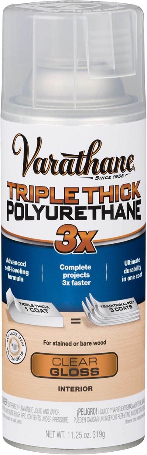 Varathane Triple Thick Polyurethane Clear Wood Finish Spray | Self-Leveling Form