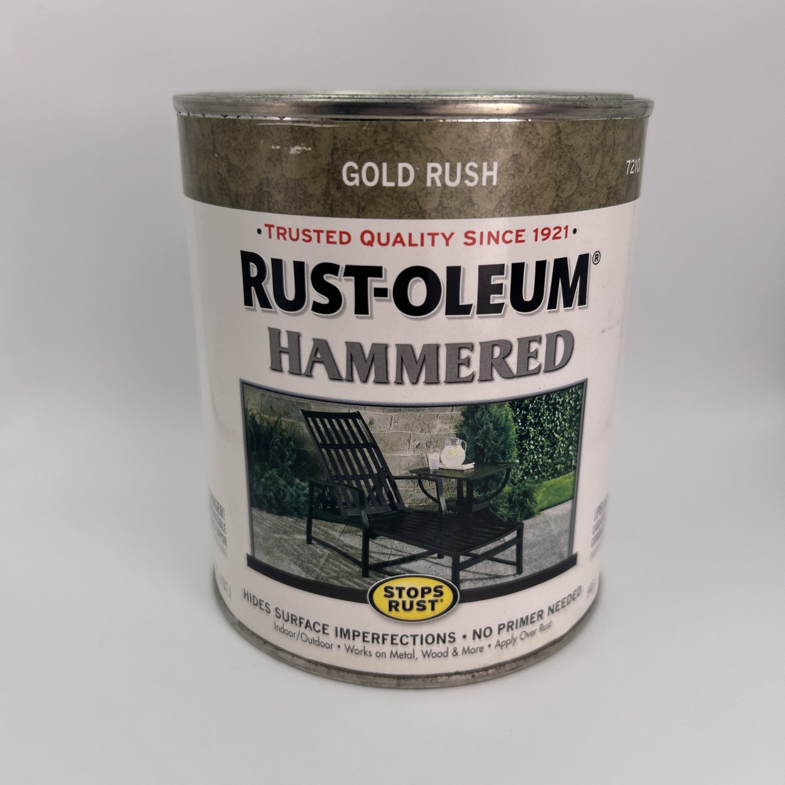 Rust-Oleum Gold Rush 7210502 Stops Rust Hammered Finish Paint, Quart, 32 Fl Oz