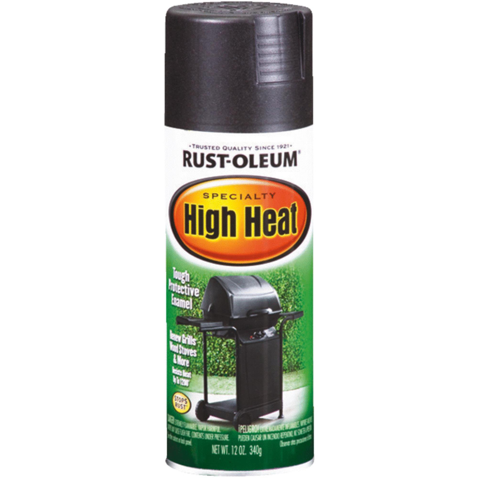 Rust-Oleum HIGH HEAT PROTECTIVE ENAMEL SPRAY PAINT BAR-B-Q BLACK Grills Engines