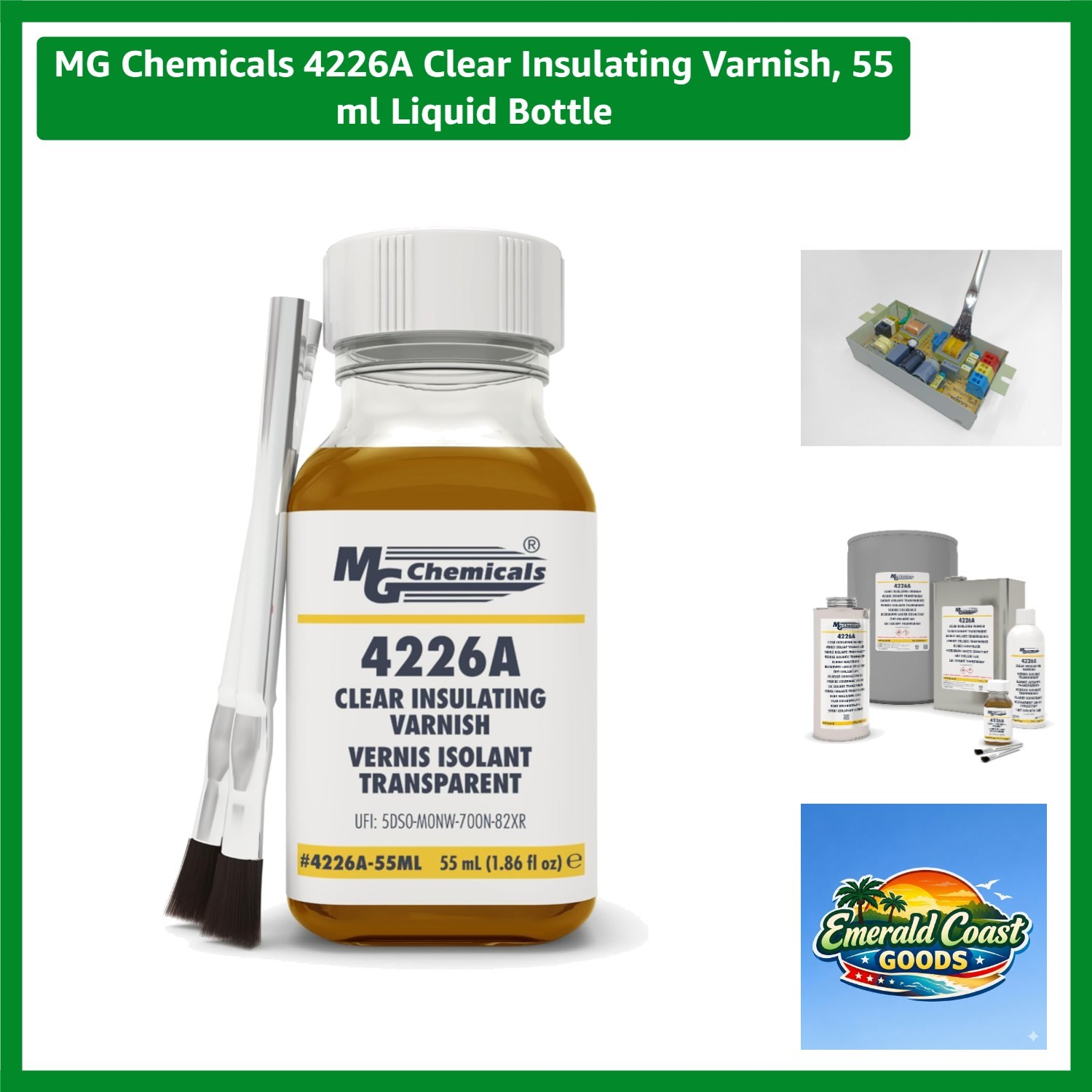 4226A Clear Insulating Varnish, 55 ml Liquid Bottle