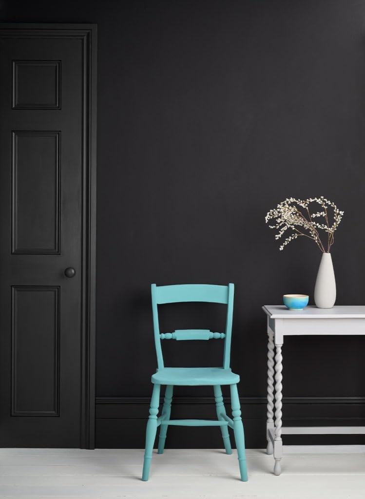 Annie Sloan Satin Paint Athenian Black 25 Fl Oz /750 Ml. Soft Sheen For