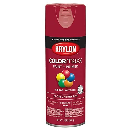 6-Pack 12 oz Cherry Red Spray Paint & Primer, Gloss Finish, COLORmaxx Quality