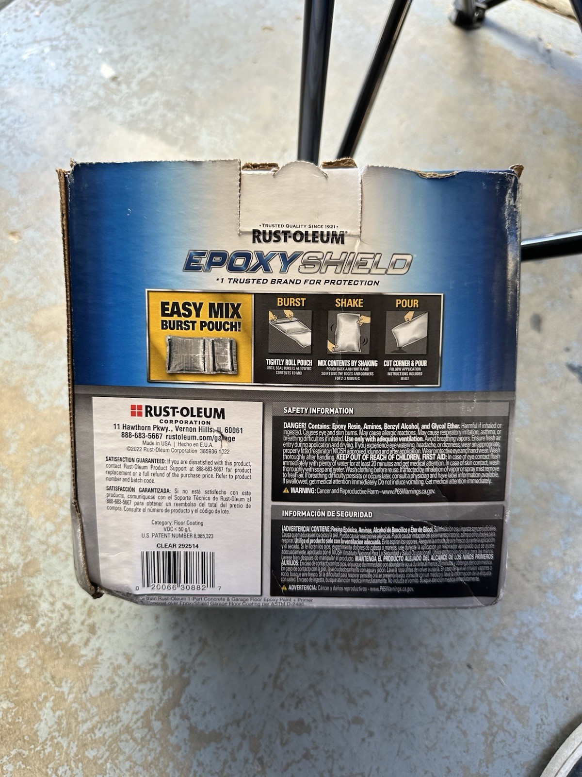 New Rust-Oleum 292514 EpoxyShield Clear Coat 90 oz. Up to 2.5 car garage