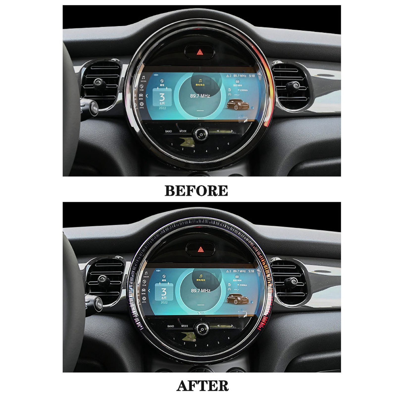 Center Console Screen Trim Mirror Polished Decorative Replacement For F55 F NMSW