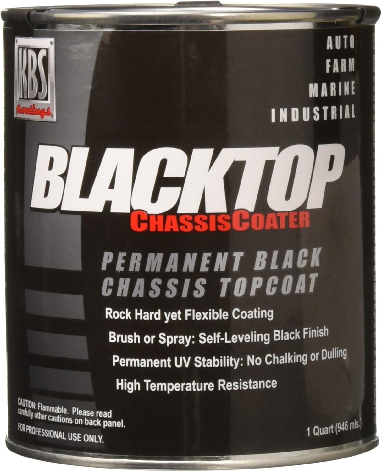 KBS Coatings 8402 OEM Satin Black BlackTop Chassis Paint – 1 Quart, UV Resistant