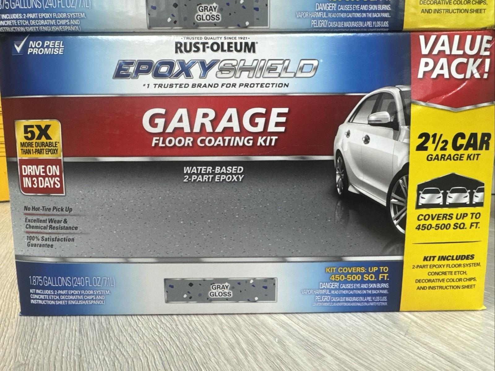 Rust-Oleum EpoxyShield Gray Gloss 2.5-Car Garage Floor Coating Kit 365187 New
