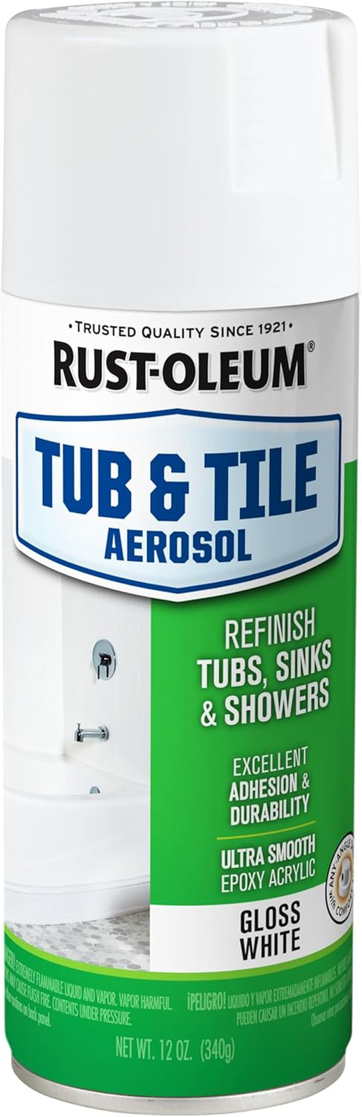 280882 Specialty Tub & Tile Spray Paint, 12 Oz, White
