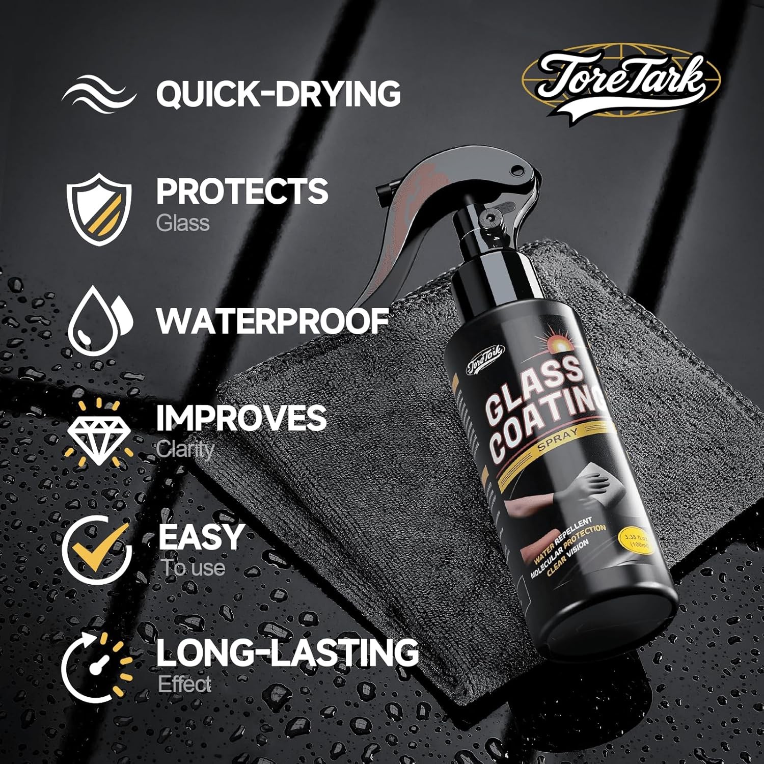 Car Ceramic Glass Coating Spray,Automotive Windshield Rain Repellant Glass Polis