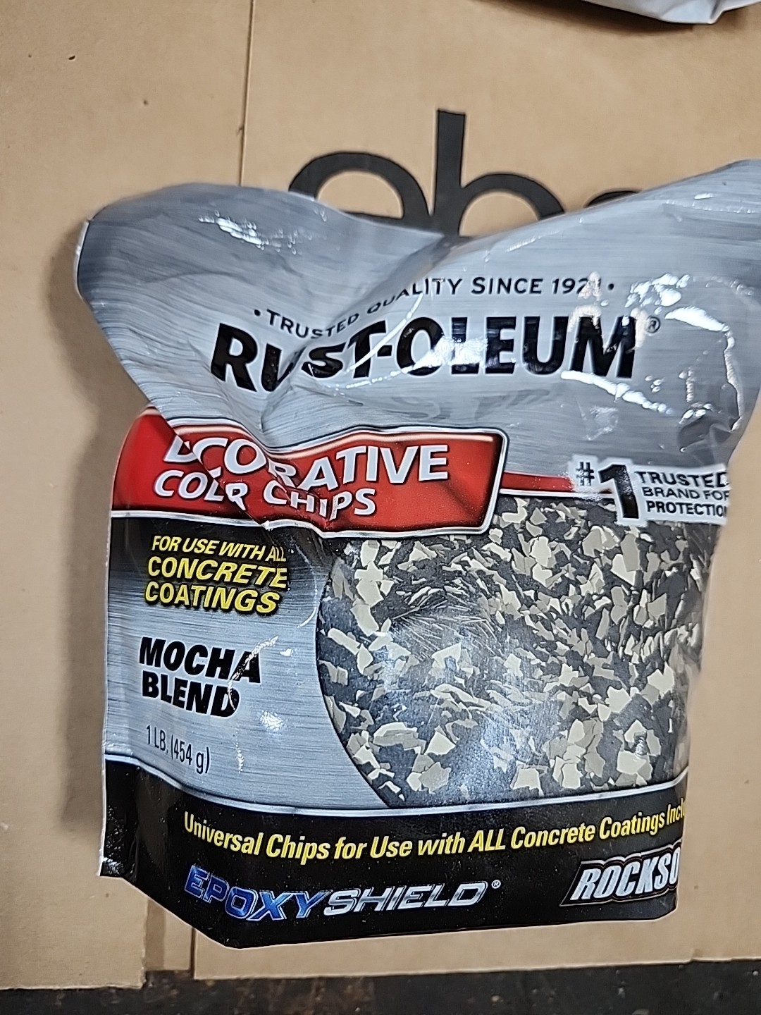 (Lot of 4) 1lb Rust-Oleum Mocha Blend Concrete Floor Decorative Color Chips