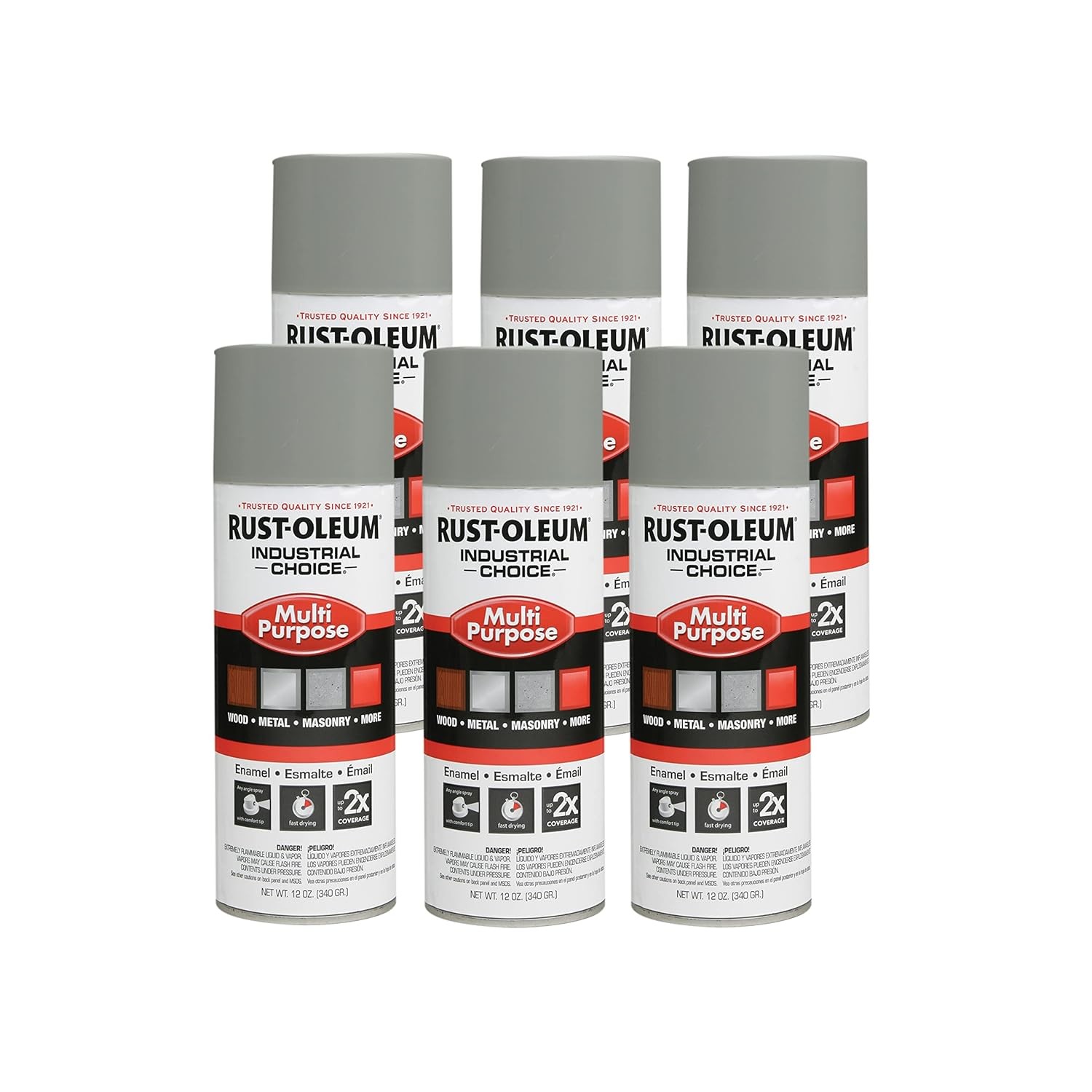 Rust Oleum 1600 Multi Purpose Spray Paint Set 6 Pack School Bus Yellow