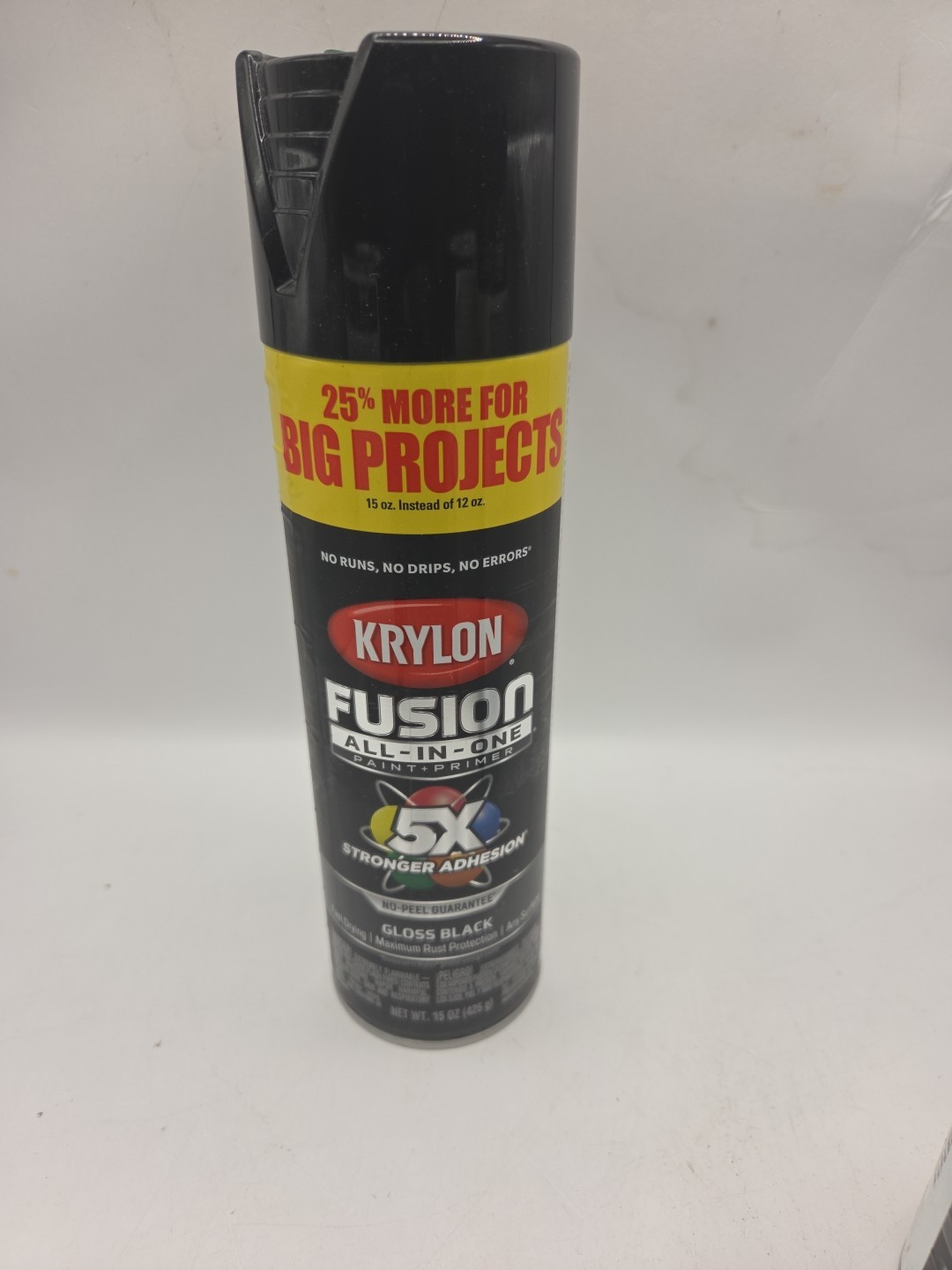 15 Oz Krylon Fusion All In One Gloss Black 5x Stronger Adhesion