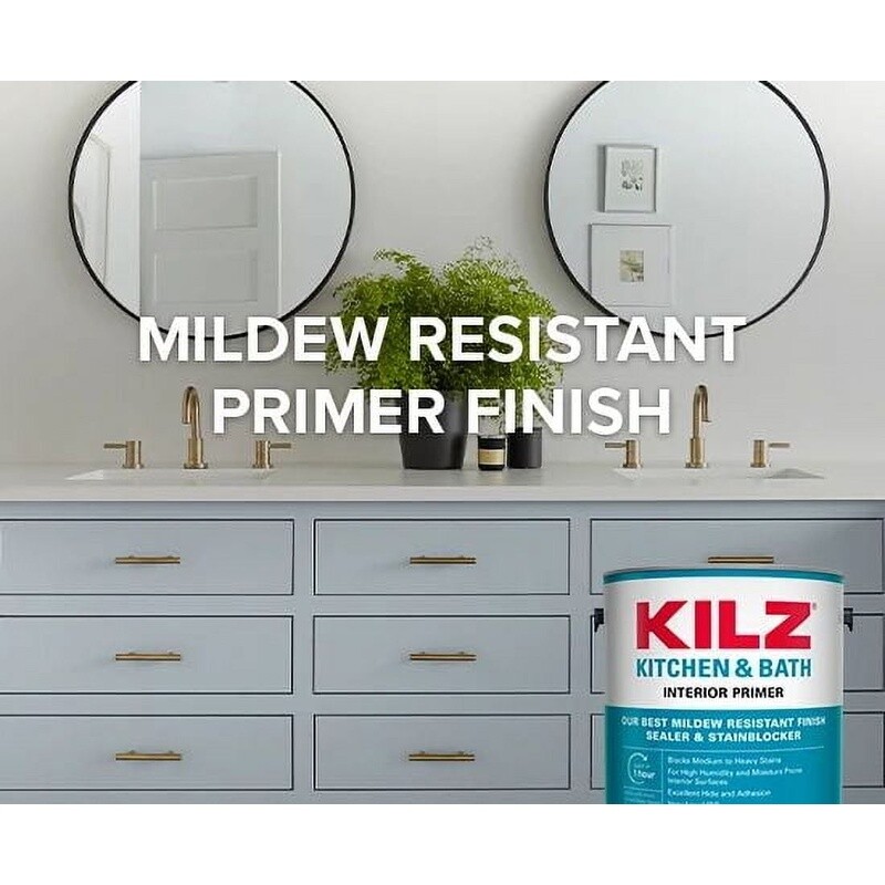 Water-Based Mildew-Resistant Primer Sealer Stain Blocker Kitchen Bath Laundry US