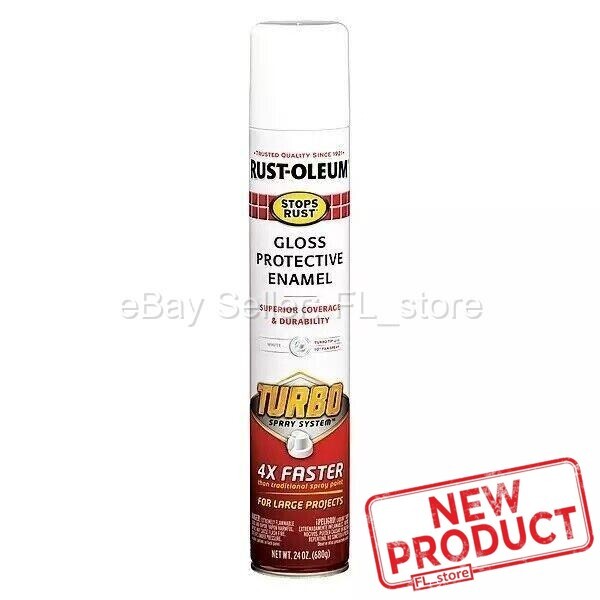 Rust Oleum Stops Rust 24 Oz Turbo Spray System Gloss General Purpose White NEW