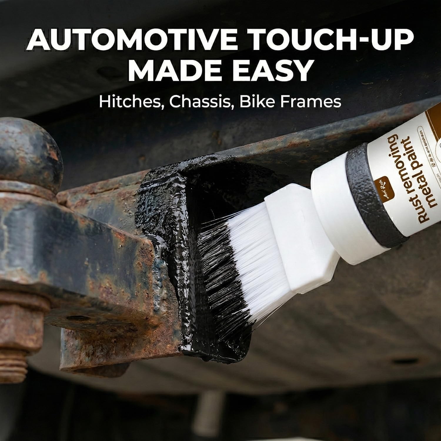 Black 2-in-1 Rust Converter & Touch Up Paint, 6.35 Fl oz, Rust Inhibitor & An…
