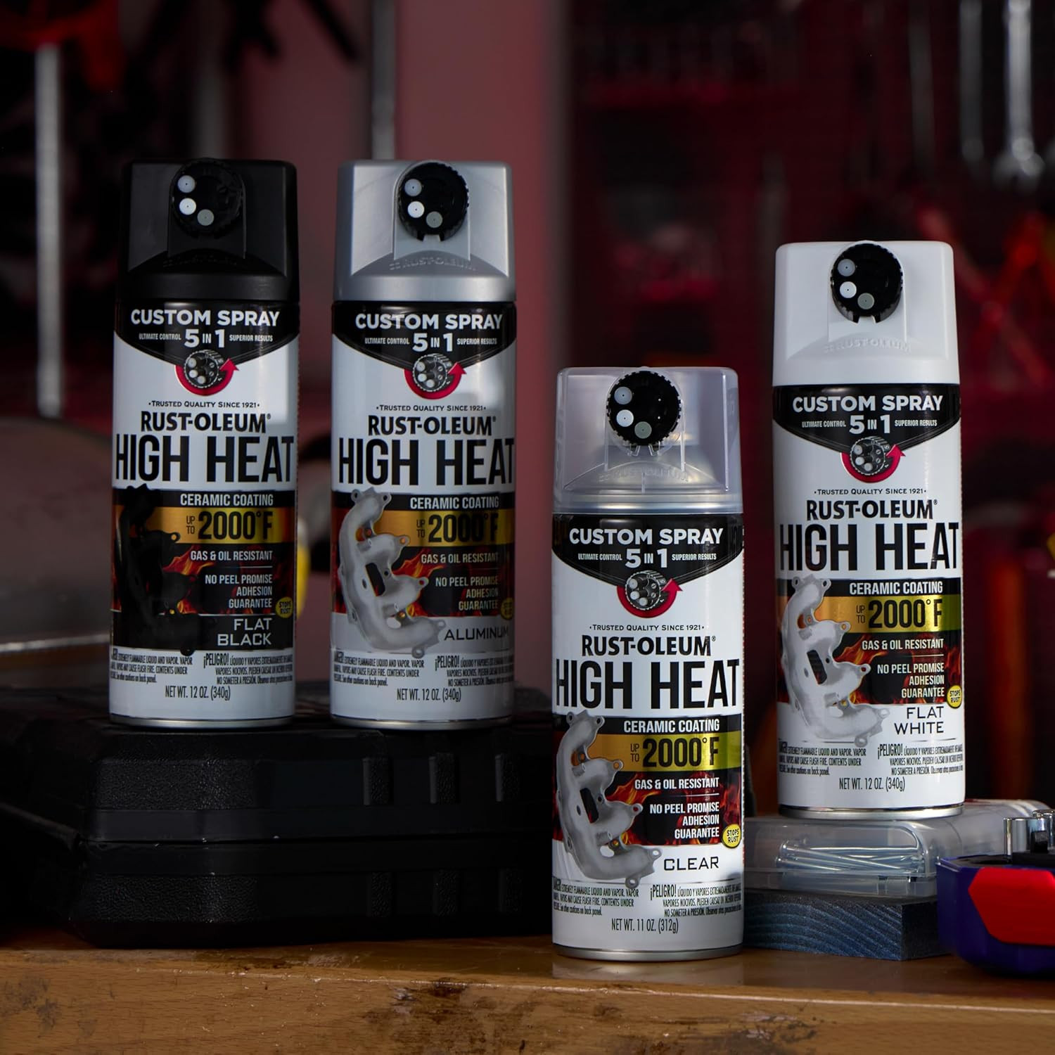 Rust-Oleum Automotive High Heat Spray Paint 12 oz Flat Black 5-in-1