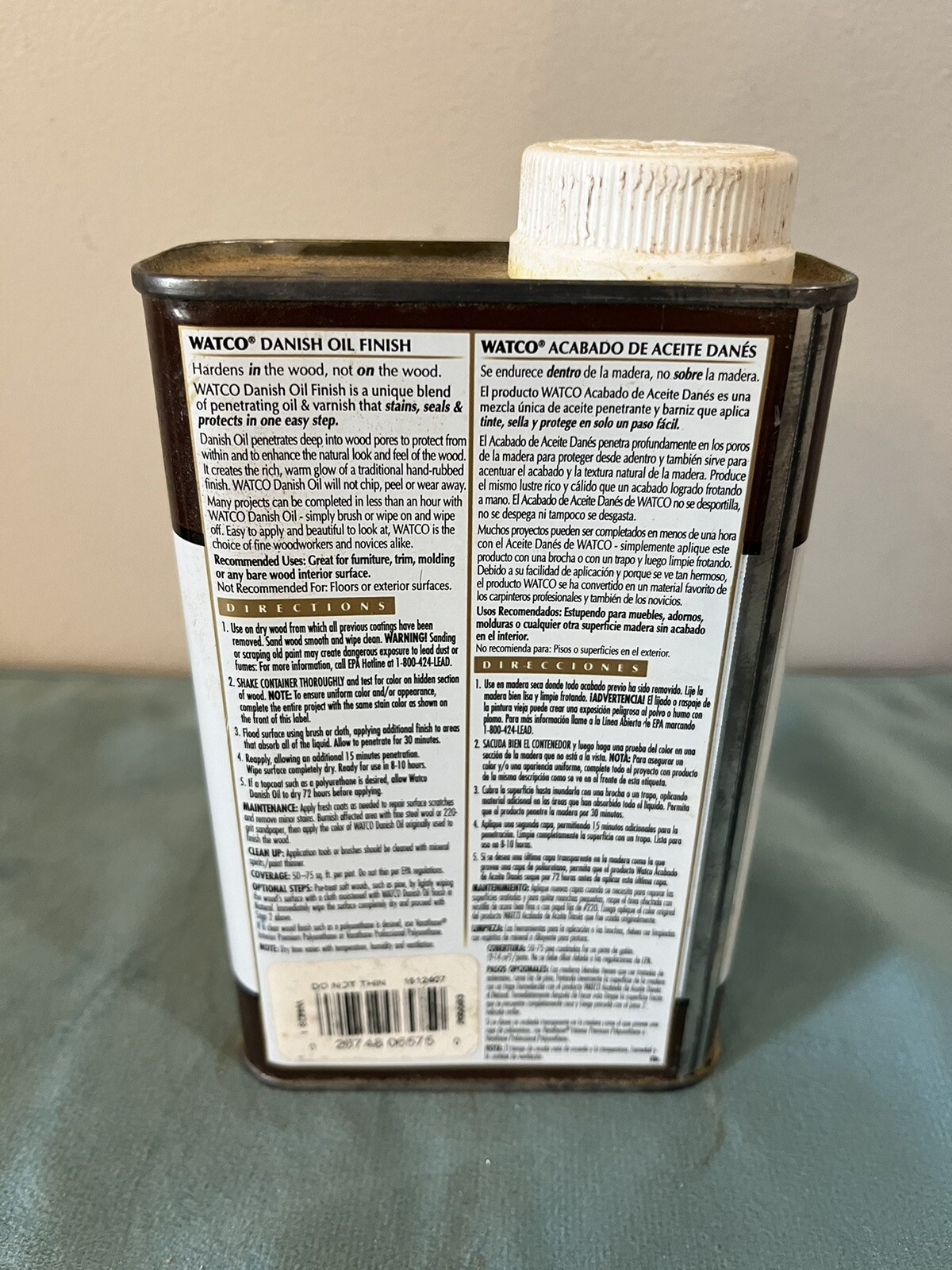 Watco Danish Oil Finish Natural Pint Stains Seals Protects