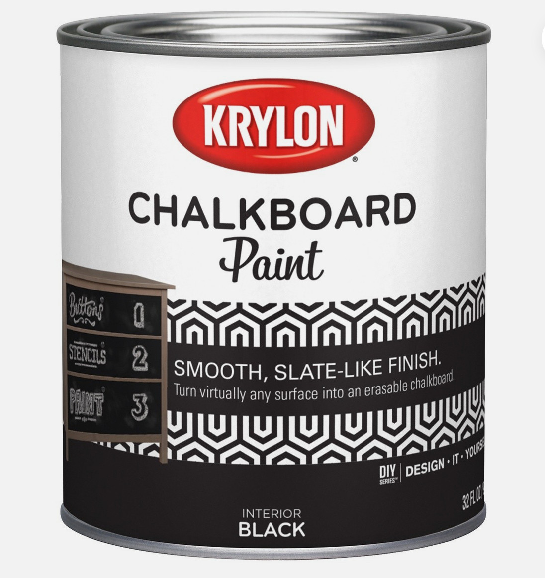 Krylon KDQ5223 Chalkboard Paint Quart-Black