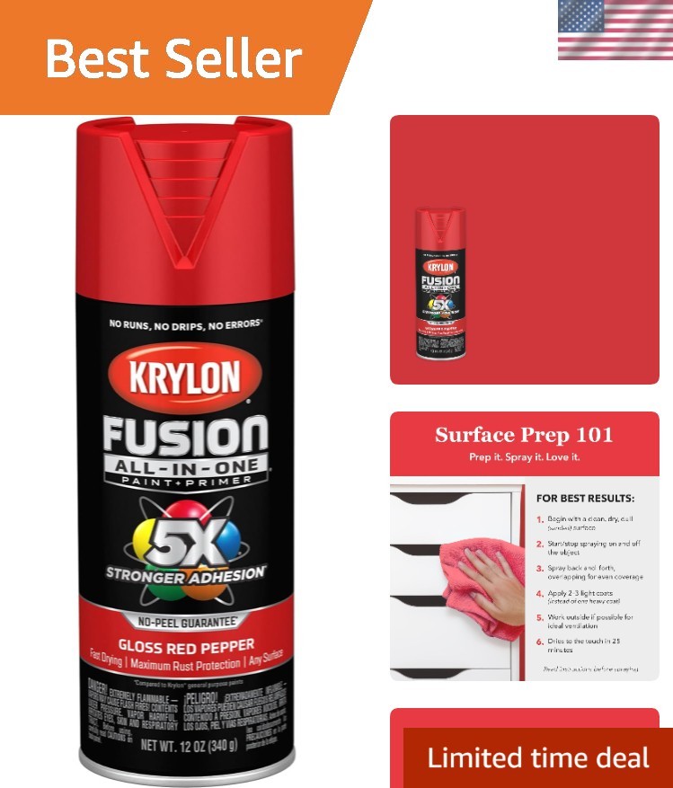 Versatile 12 oz Red Pepper Gloss Spray Paint – Indoor/Outdoor, Rust Resistant