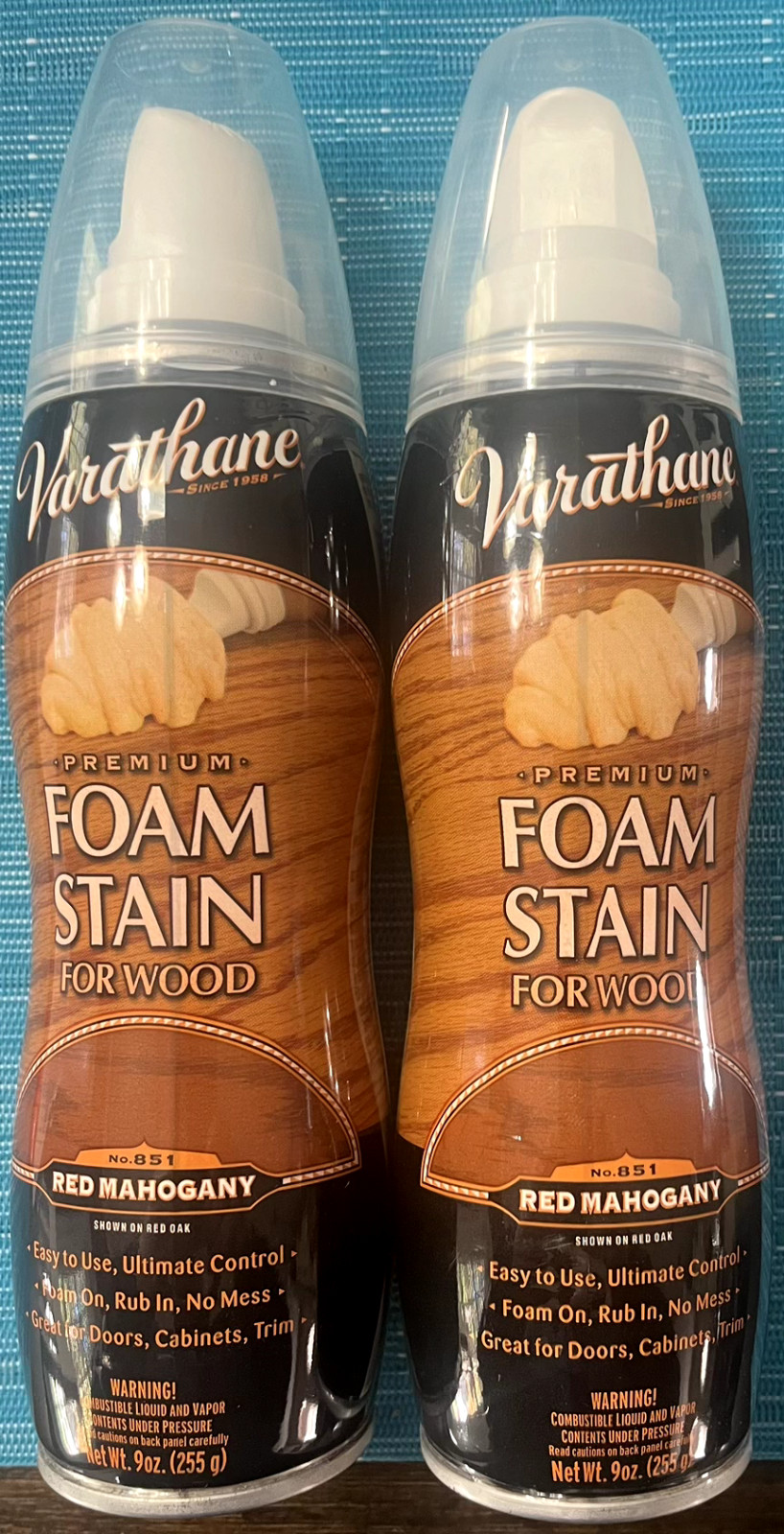 2 Cans Varathane Premium Foam Stain for Wood — PROVINCIAL 9 oz Per Can