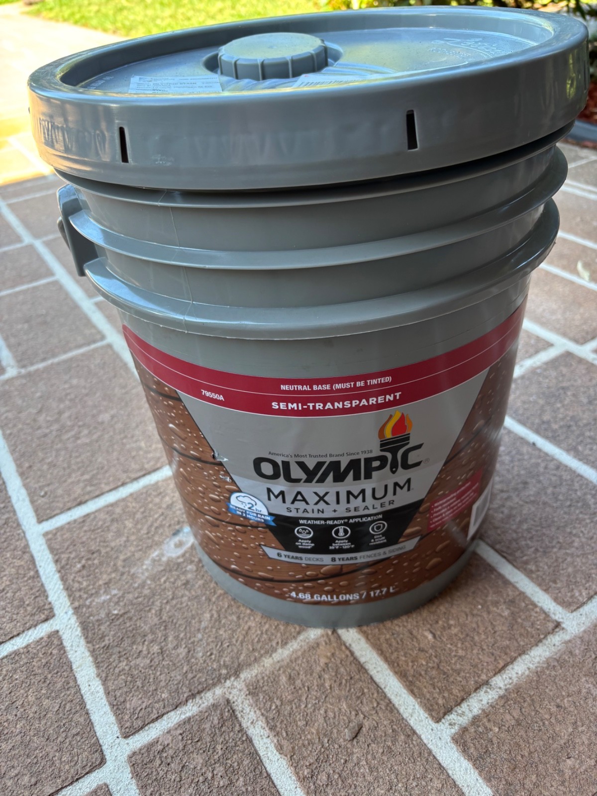 Olympic Maximum deck stain and sealer ( Rosewood Color )