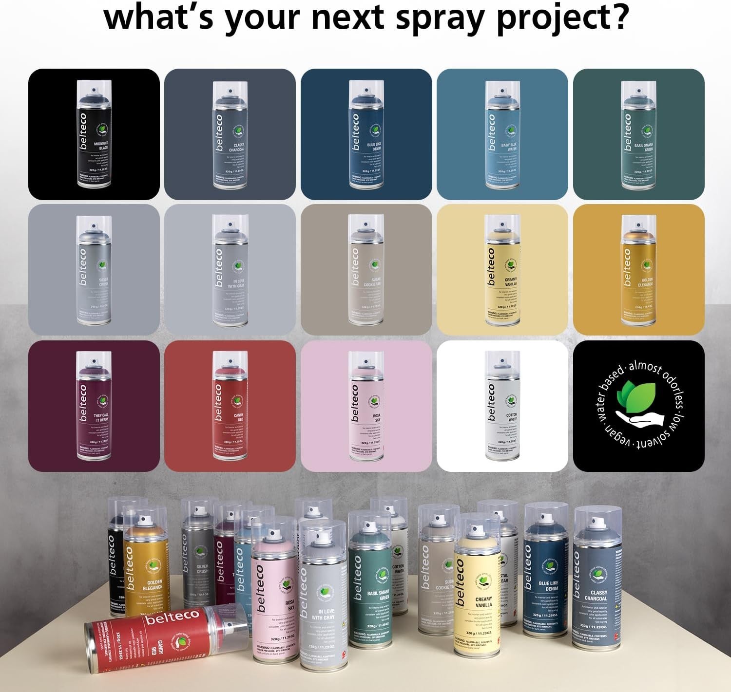 Spray Paint Black Matte | Water-Based & Odorless | Weather & UV Resistant | I…