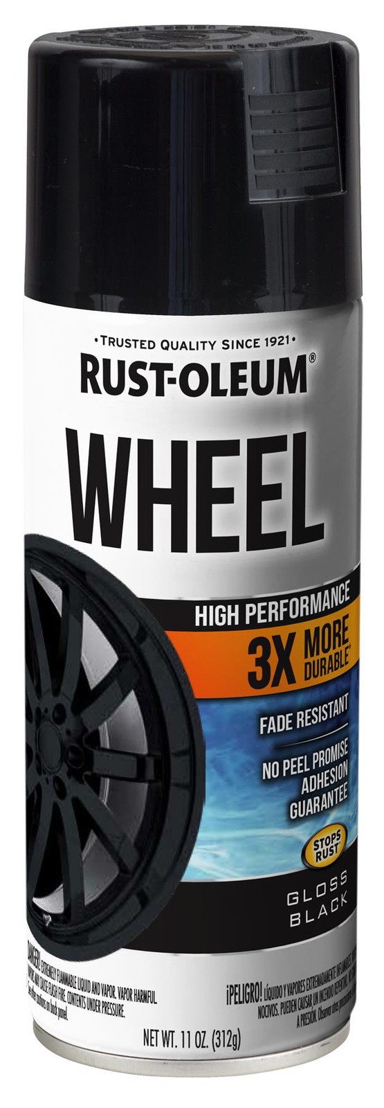 Rust-Oleum Automotive High Performance Wheel 3X, Gloss Black, 11 Oz – 368076