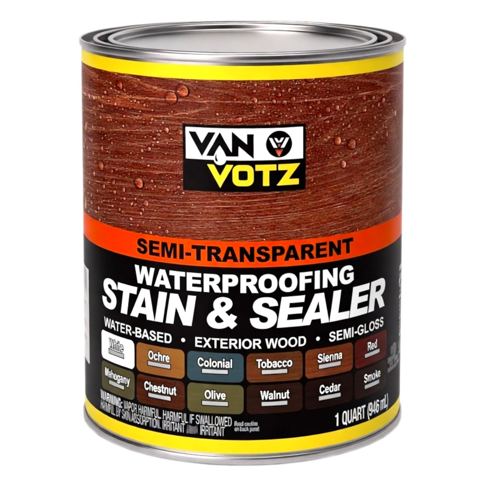 Waterproofing Stain & Sealer [1-Quart, Chestnut] – Premium Water-Based Varnis…