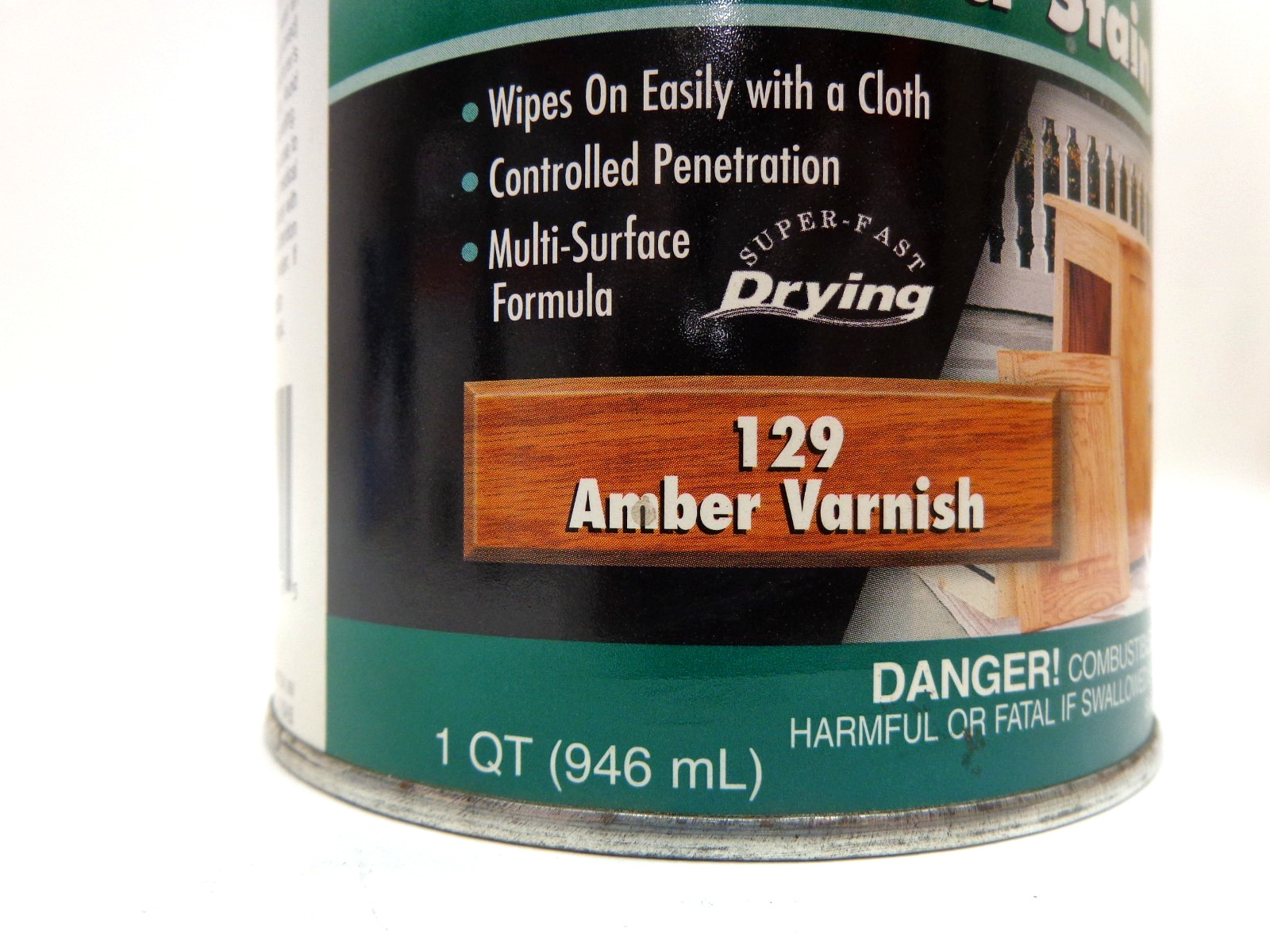ZAR 129 Amber Varnish Interior Oil Based Wood Stain 1 Quart