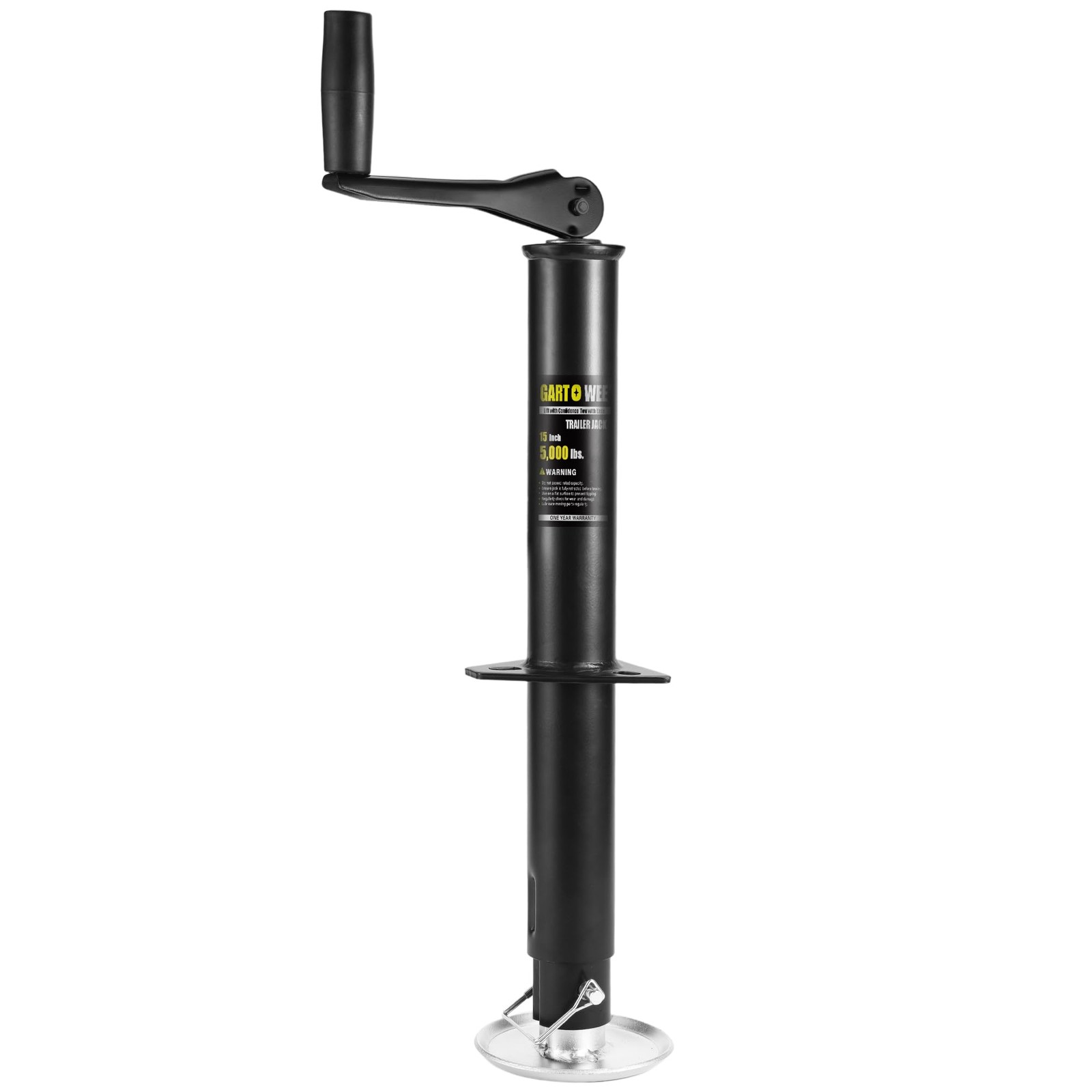 Gartowee 5000 Lbs A-Frame Trailer Jack 15 Vertical Travel Adjustable Drop Leg