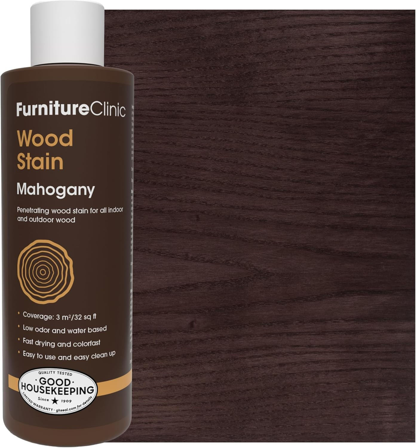 Mahogany Wood Stain Water Based Fast Dry Low Odor 8.5oz