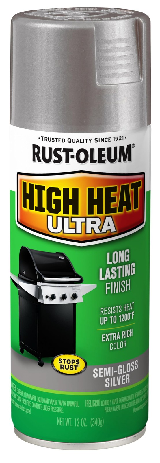 270201 High Heat Ultra Spray Paint, 12 oz, Silver