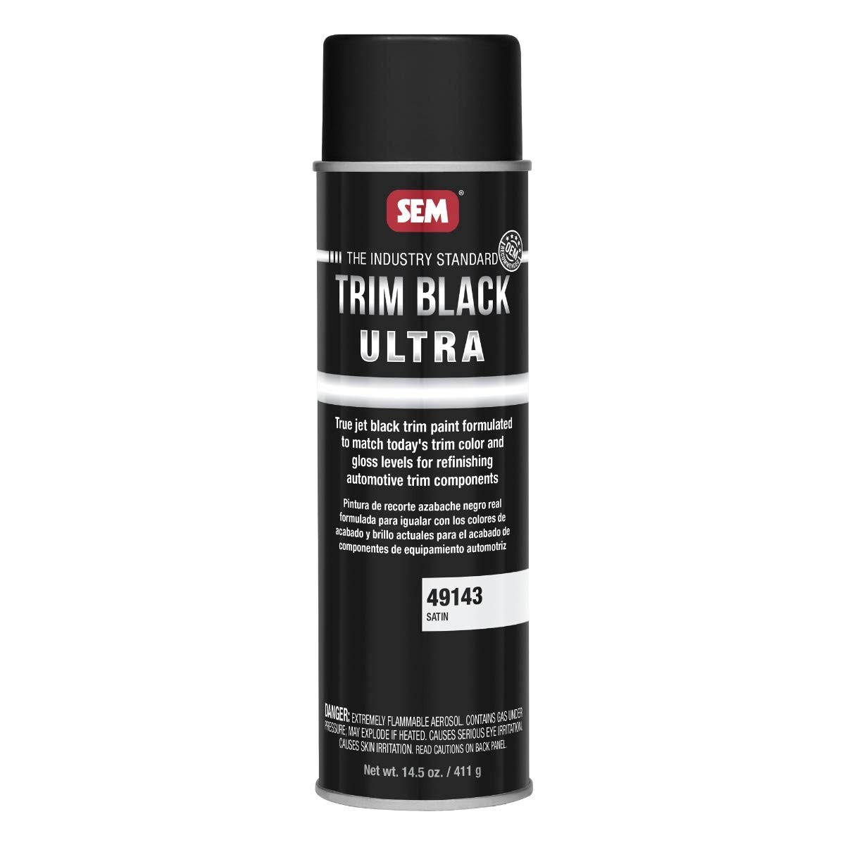 14.5 Ounce Ultra Satin Black Trim Paint OEM Recommended for Steel Plastic Alu…