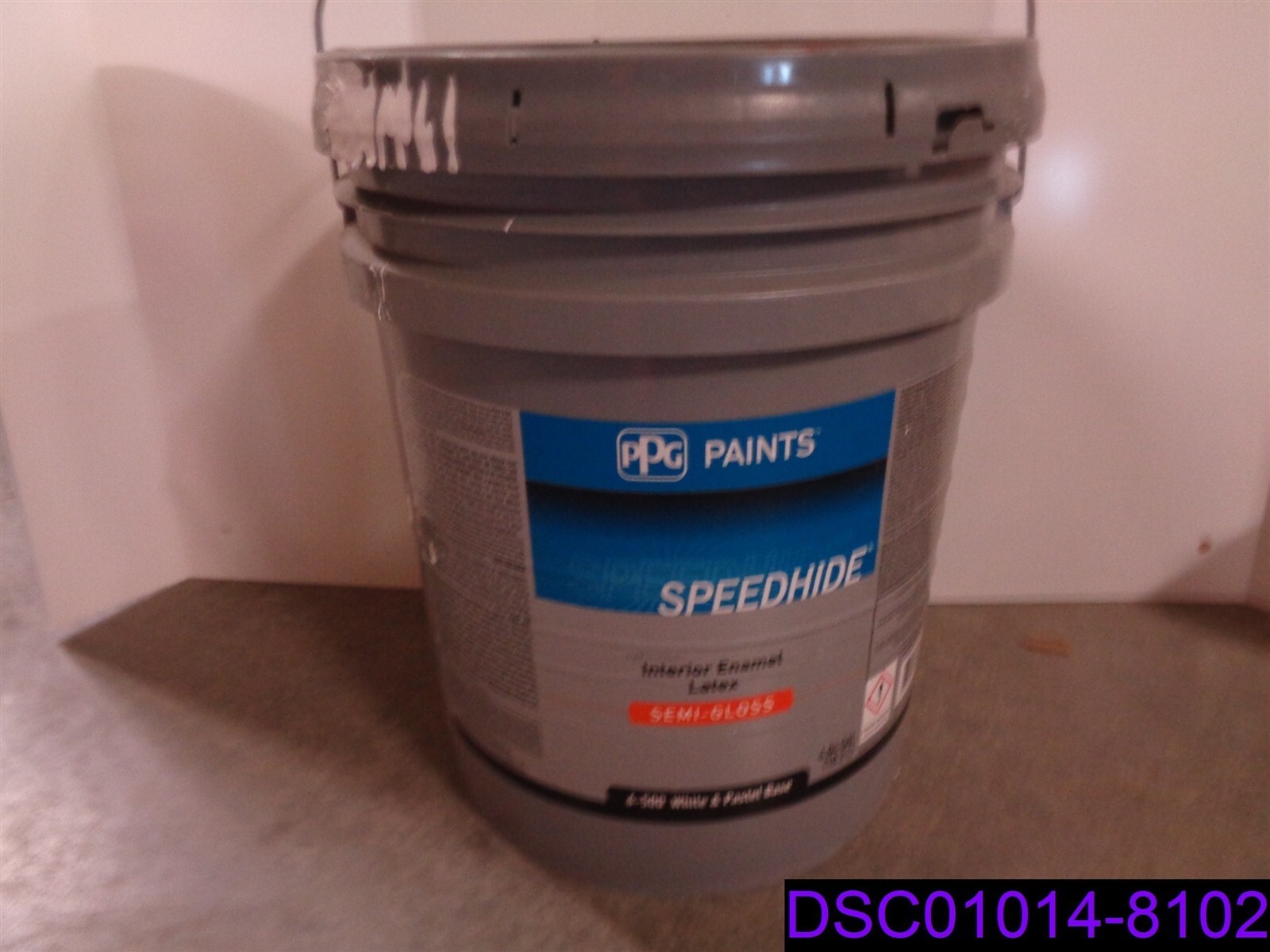PPG Speedhide Semi-Gloss White & Pastel Interior Enamel Latex 6-500, 5 Gallon