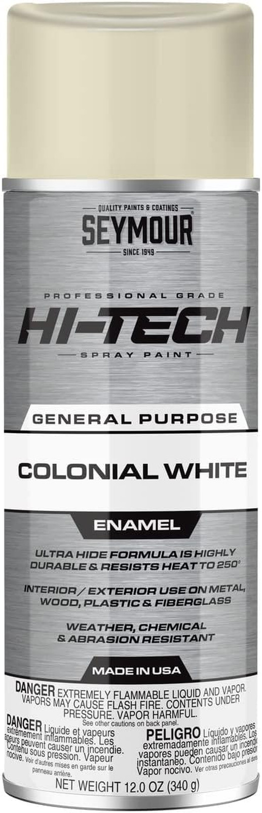 Hi-Tech Enamels Spray Paint Metal Fiberglass Wood Gloss Colonial White