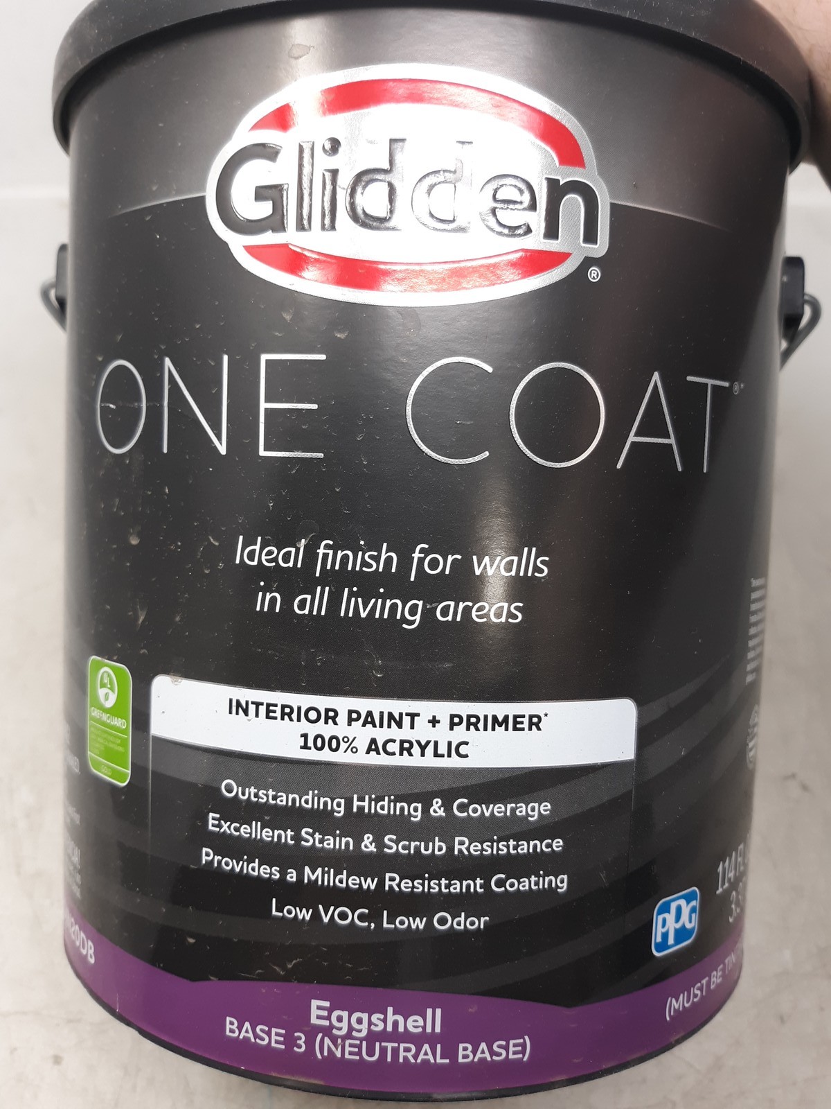 Glidden ONE COAT Interior Paint + Primer, Eggshell, 114 fl oz – Blueberry Pie |