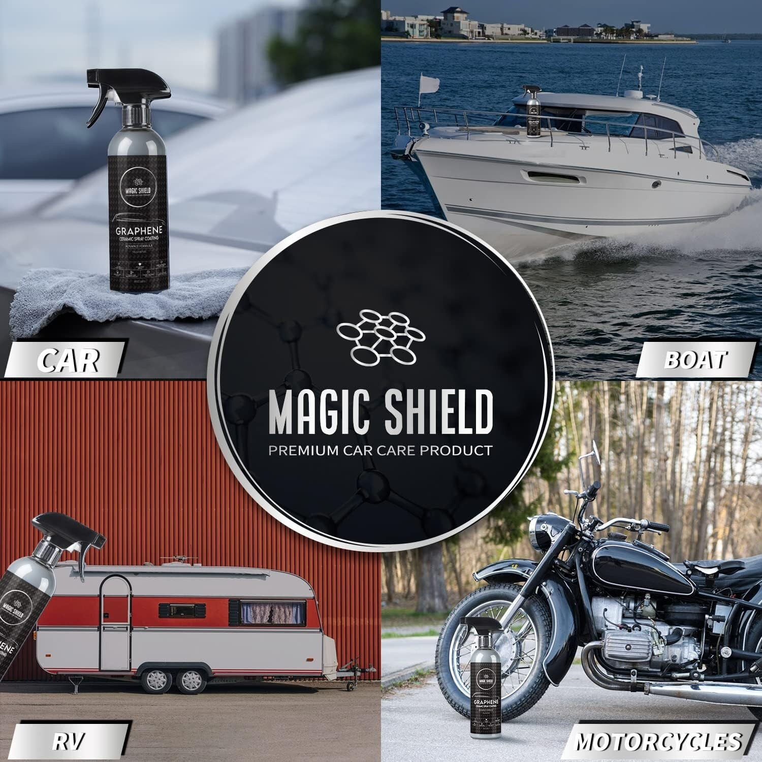 Graphene Ceramic Spray Coating – Quick & Easy Application for Cars, Motorcycl…
