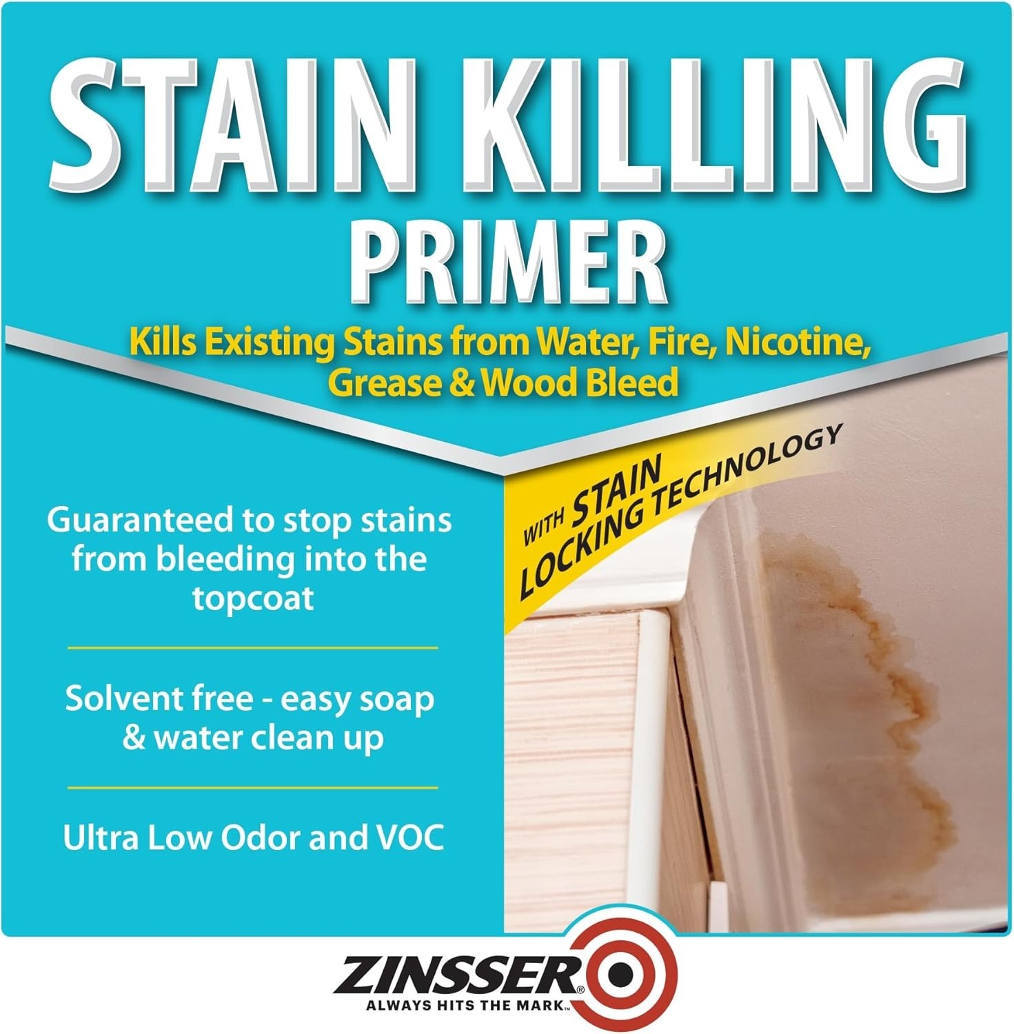 Water-Based Stain Killing Primer 1 Quart – Fast & Effective for Home Projects