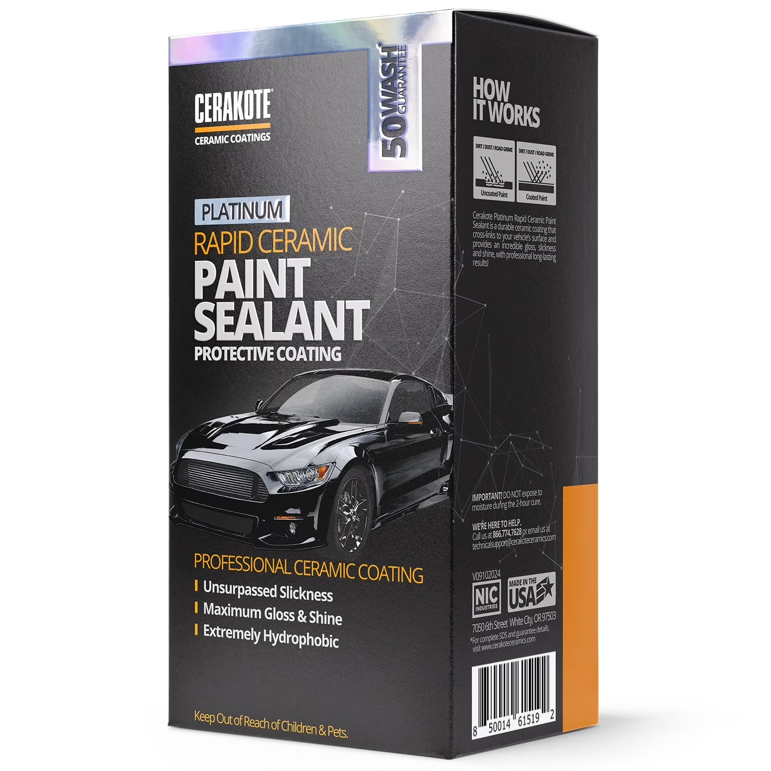 (2 pack) Cerakote Platinum Rapid Ceramic Paint Sealant Kit, High Gloss Protectiv