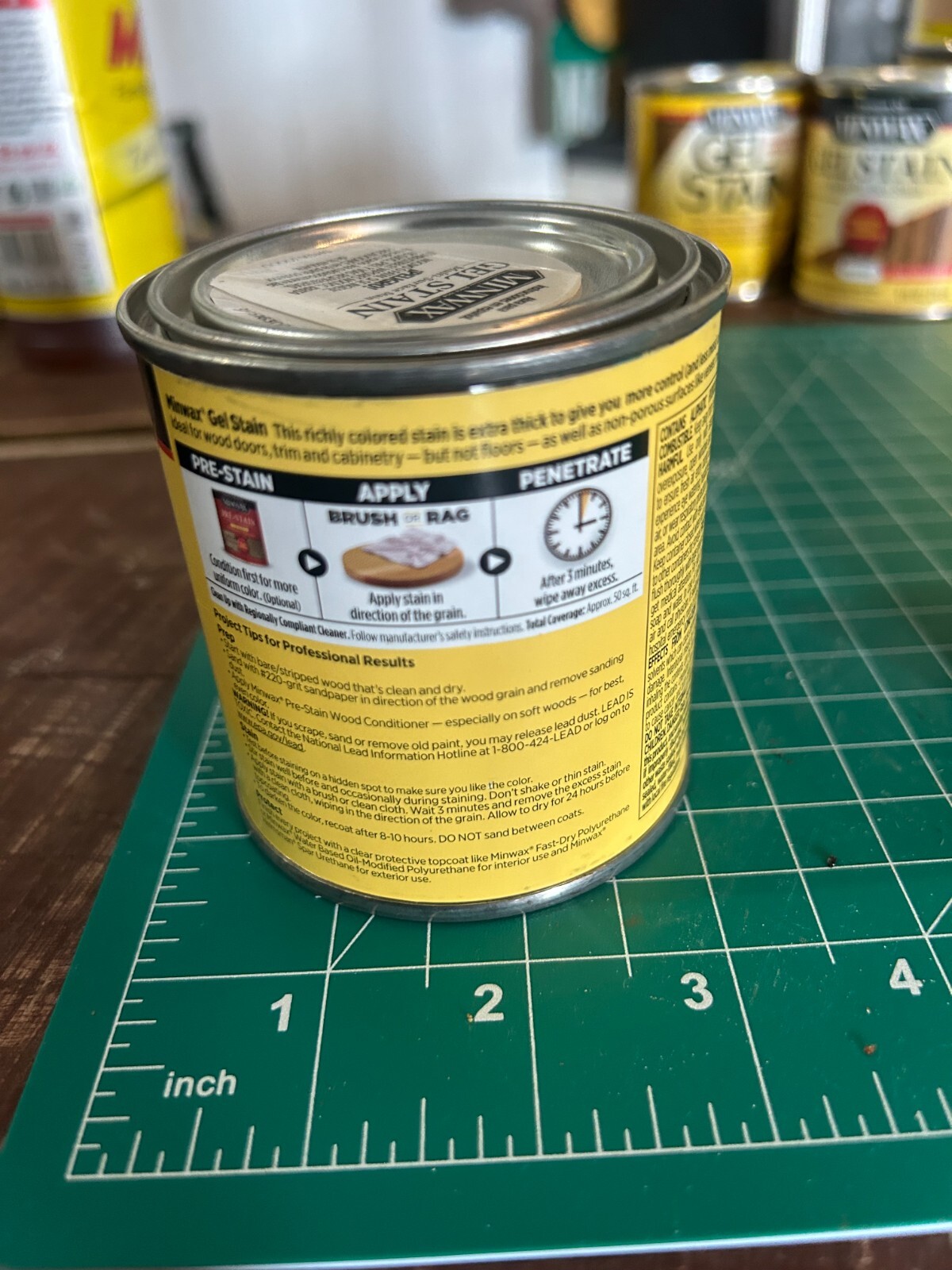 NOS 3-pack lot Minwax Chestnut Gel Stain Wood ½ Pint Oil based