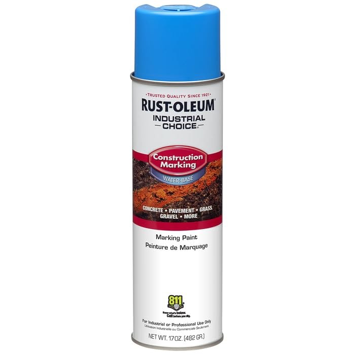 Rust Oleum 15 Ounce Caution Blue Marking Paint Pack Of 12 Fast Dry Durable Use