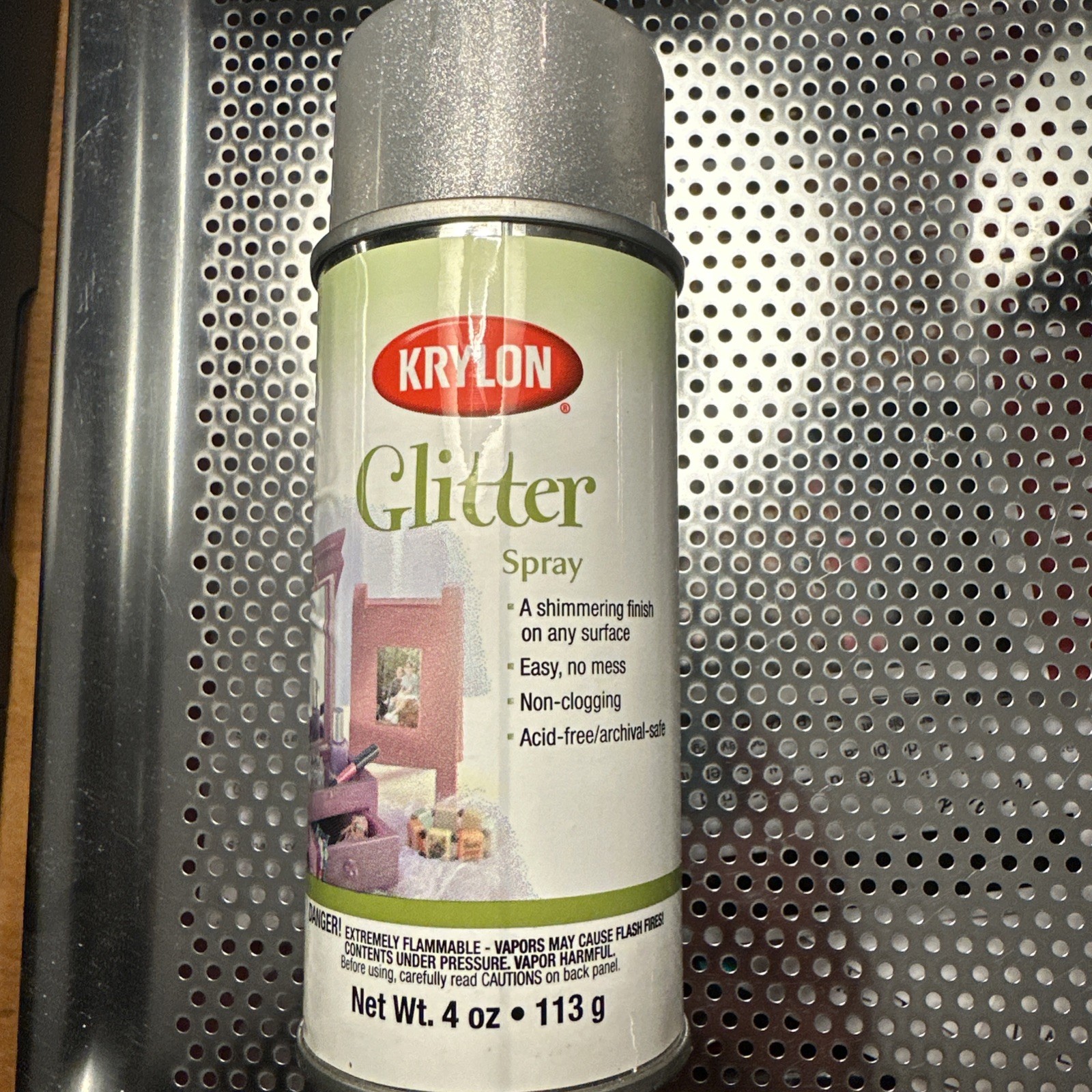 Krylon Glitter Spray Paint Silver Shimmer Any Surface Acid Free 4 Oz NEW